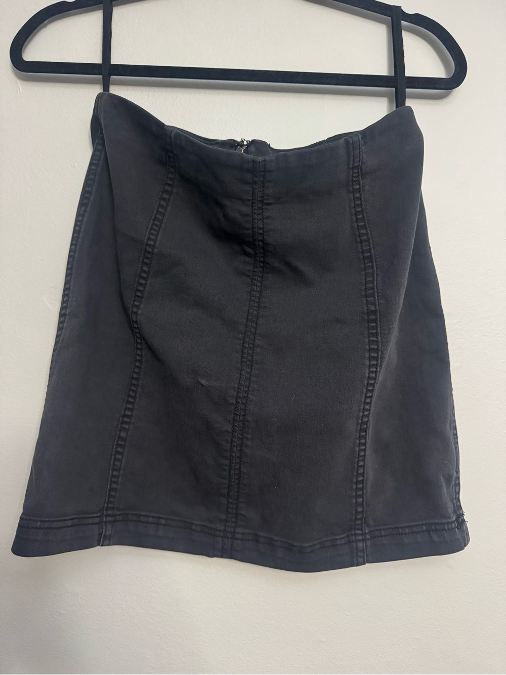 Free People Black Mini Skirt with Seam Detailing